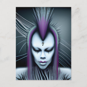 Postal Arte de IA Híbrido Étereo Alien Humano Distópico