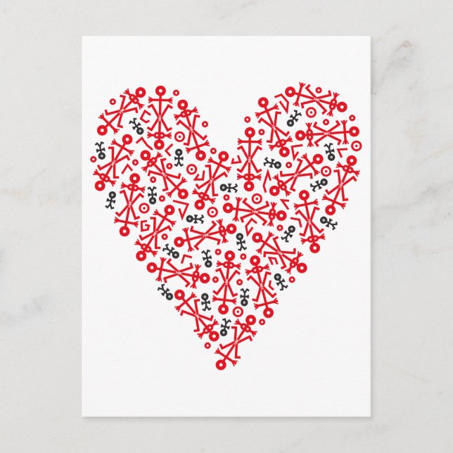 Postal Arte de icono de corazón de amor (Anverso)