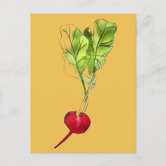 Postal Arte de ilustracion de acuarela vegetal y radical (Anverso)