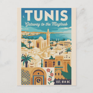 Postal Arte de impresión de cartel de viaje retro de Túne