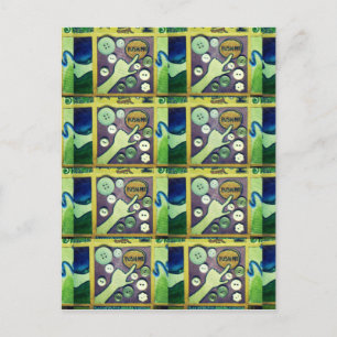 Postal Arte de Impresión de Mosaico Divertido Contemporán