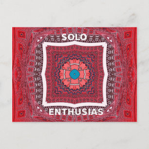 Postal Arte de Impresión de Patrón Ajrak de la Cultura Tr