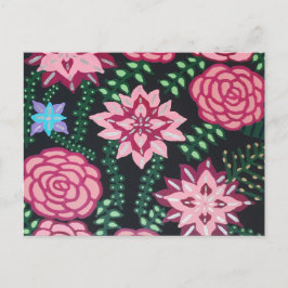 Postal Arte de jardín rosa