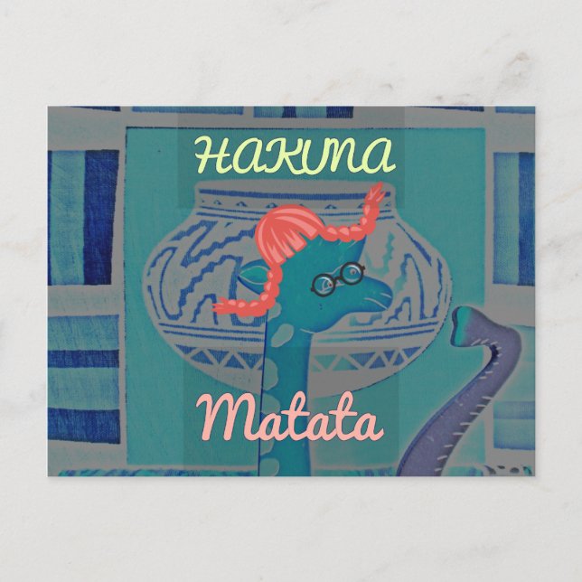 Postal Arte de jirafa lúdico: Un destello africano (Anverso)