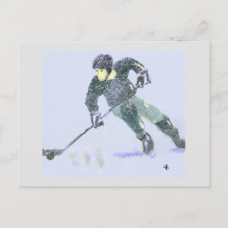 Postal Arte de jugador de hockey