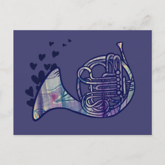 Postal Arte de la banda de amor del Cuerno de Francia
