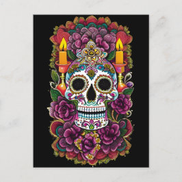 Postal Arte de la calavera del azúcar - Altar de la luz d