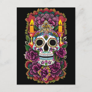 Postal Arte de la calavera del azúcar - Altar de la luz d