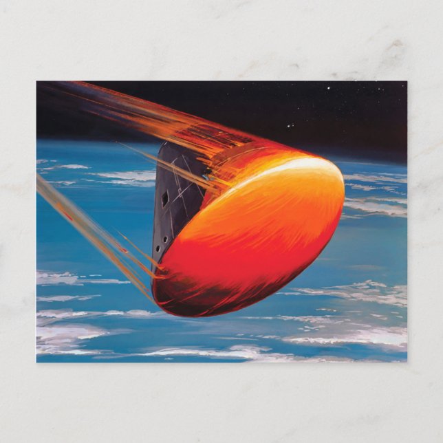 Postal Arte de la cápsula espacial del módulo de comando  (Anverso)