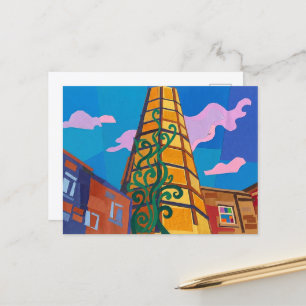 Postal Arte de la chimenea de Carlton Mill en Sowerby Bri