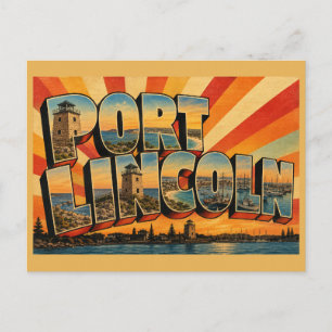 Postal Arte de la ciudad costera de Port Lincoln, Austral