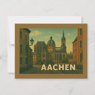 Postal Arte de la ciudad de Aquisgrán Alemania