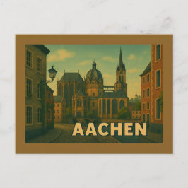 Postal Arte de la ciudad de Aquisgrán Alemania