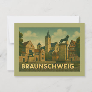 Postal Arte de la ciudad de Braunschweig Alemania