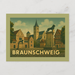 Postal Arte de la ciudad de Braunschweig Alemania