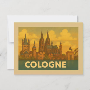 Postal Arte de la ciudad de Colonia Alemania