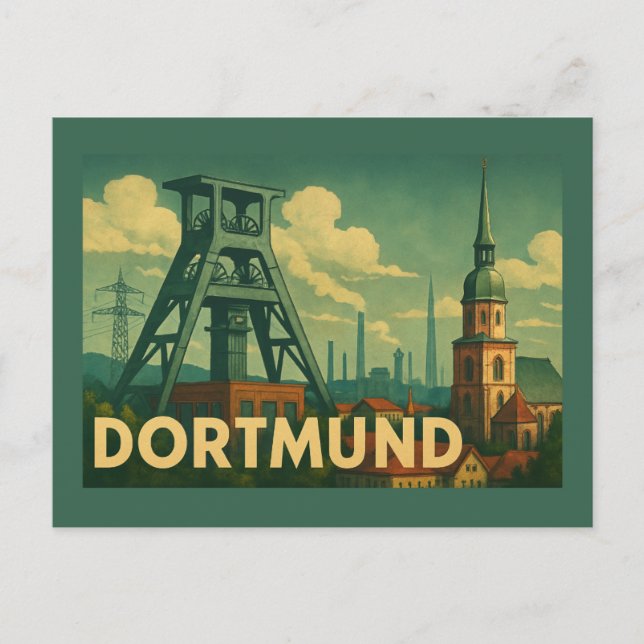 Postal Arte de la ciudad de Dortmund Alemania (Anverso)