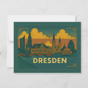 Postal Arte de la ciudad de Dresde Alemania