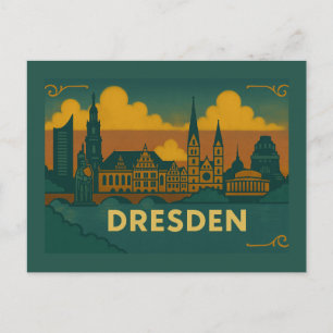 Postal Arte de la ciudad de Dresde Alemania