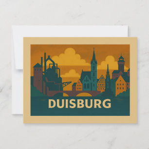 Postal Arte de la ciudad de Duisburgo Alemania