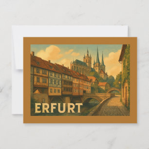 Postal Arte de la ciudad de Erfurt Alemania