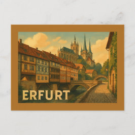 Postal Arte de la ciudad de Erfurt Alemania