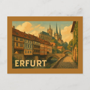 Postal Arte de la ciudad de Erfurt Alemania