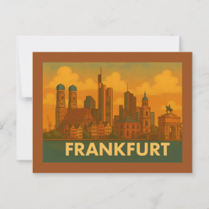 Postal Arte de la ciudad de Frankfurt Alemania