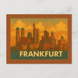 Postal Arte de la ciudad de Frankfurt Alemania