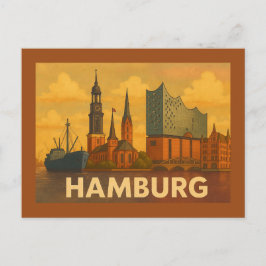 Postal Arte de la ciudad de Hamburgo Alemania