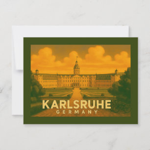 Postal Arte de la ciudad de Karlsruhe Alemania