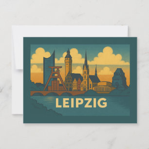 Postal Arte de la ciudad de Leipzig Alemania