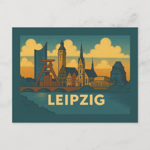 Postal Arte de la ciudad de Leipzig Alemania