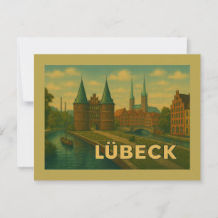 Postal Arte de la ciudad de Lübeck Alemania