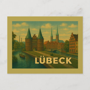 Postal Arte de la ciudad de Lübeck Alemania