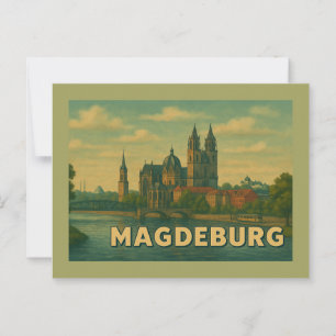 Postal Arte de la ciudad de Magdeburgo Alemania
