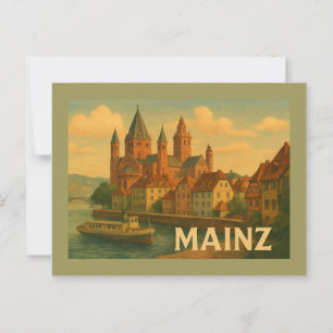 Postal Arte de la ciudad de Maguncia Alemania