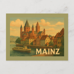 Postal Arte de la ciudad de Maguncia Alemania