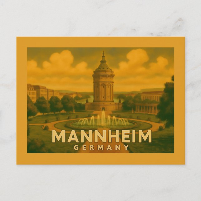 Postal Arte de la ciudad de Mannheim Alemania (Anverso)