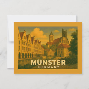 Postal Arte de la ciudad de Münster Alemania