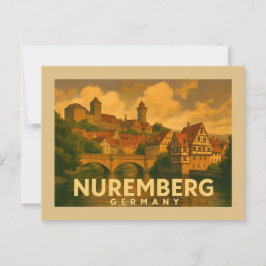 Postal Arte de la ciudad de Nuremberg Alemania