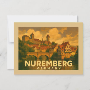Postal Arte de la ciudad de Nuremberg Alemania