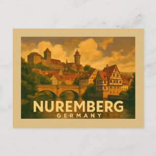 Postal Arte de la ciudad de Nuremberg Alemania