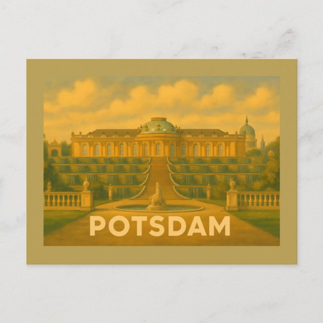Postal Arte de la ciudad de Potsdam Alemania (Anverso)