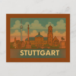 Postal Arte de la ciudad de Stuttgart Alemania