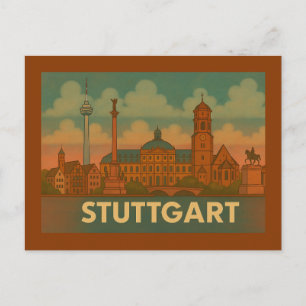 Postal Arte de la ciudad de Stuttgart Alemania