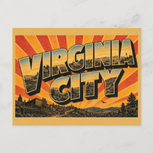 Postal Arte de la ciudad minera de Virginia City Nevada