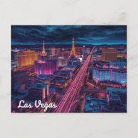 Arte de la ciudad nocturna del Strip de Las Vegas
