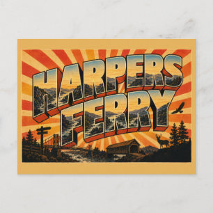 Postal Arte de la confluencia del río Harpers Ferry WV Mo