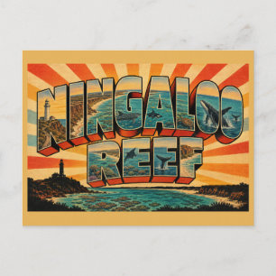 Postal Arte de la costa de coral de Ningaloo Reef Austral